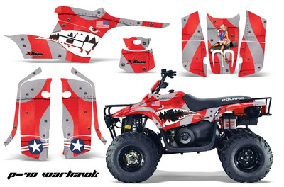 Calcomanías adhesivas gráficas ATV para Polaris Trail Boss 330 04-09 WARHAWK ROJO Foto 1 de 2
