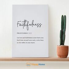 Proverbs 3:3 Wall Art Faithfulness Bible Verse Scripture Christian Decor -P969