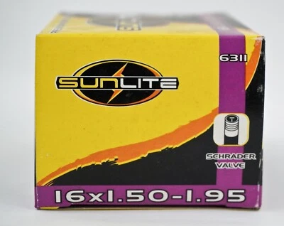 INNER TUBE Bicycle 16” 16 x 1.50-1.95 SunLite Schrader American Valve S/V - Image 1 of 4
