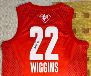 Andrew Wiggins signed Autogramm 2022 NBA All Star Trikot Kansas Warriors Kanada - Bild 1 von 4