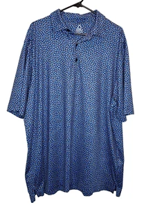 Polo de golf Deolax para hombre XXL azul estampado floral manga corta - Imagen 1 de 3
