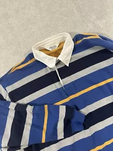 Camisa polo de rugby Brooks Brothers para hombre XL rayas azules manga larga - Imagen 1 de 8