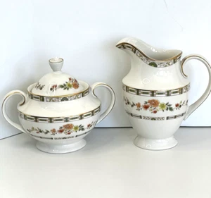 Vintage Royal Doulton Mosaik Garten Zuckerdose & Milchkännchen Set Deckel England 1978 - Bild 1 von 10
