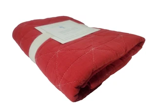 Pottery Barn Pillow Sham Hand Quilted Euro PB Kids Garment Dyed RED NEW - Picture 1 of 7