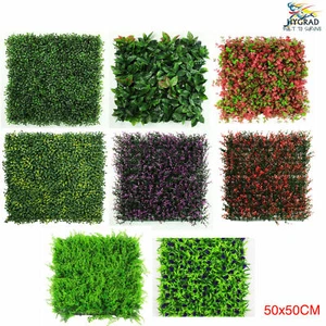 Paquete de 12 setos de pared de pantalla topiario de boj artificial 50x50 cm interior/exterior - Imagen 1 de 25