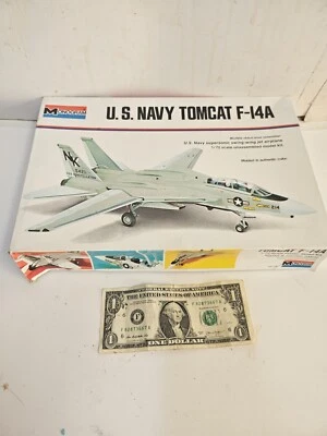 Kit de modelo monograma vintage - Tomcat F-14A da Marinha dos EUA - 1/72, completo, sem decalques - Imagem 1 de 3