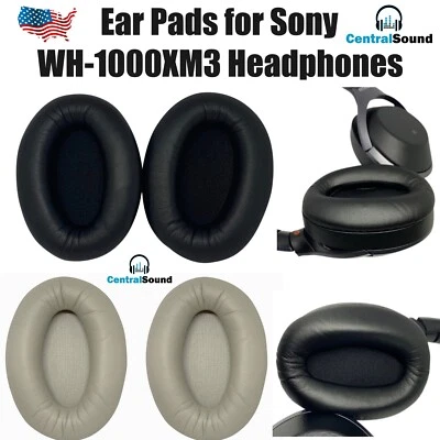 CENTRALSSOUND Pair Replacement Ear Pad Cushions for Sony WH-1000XM3 Wireless Headphones Parts