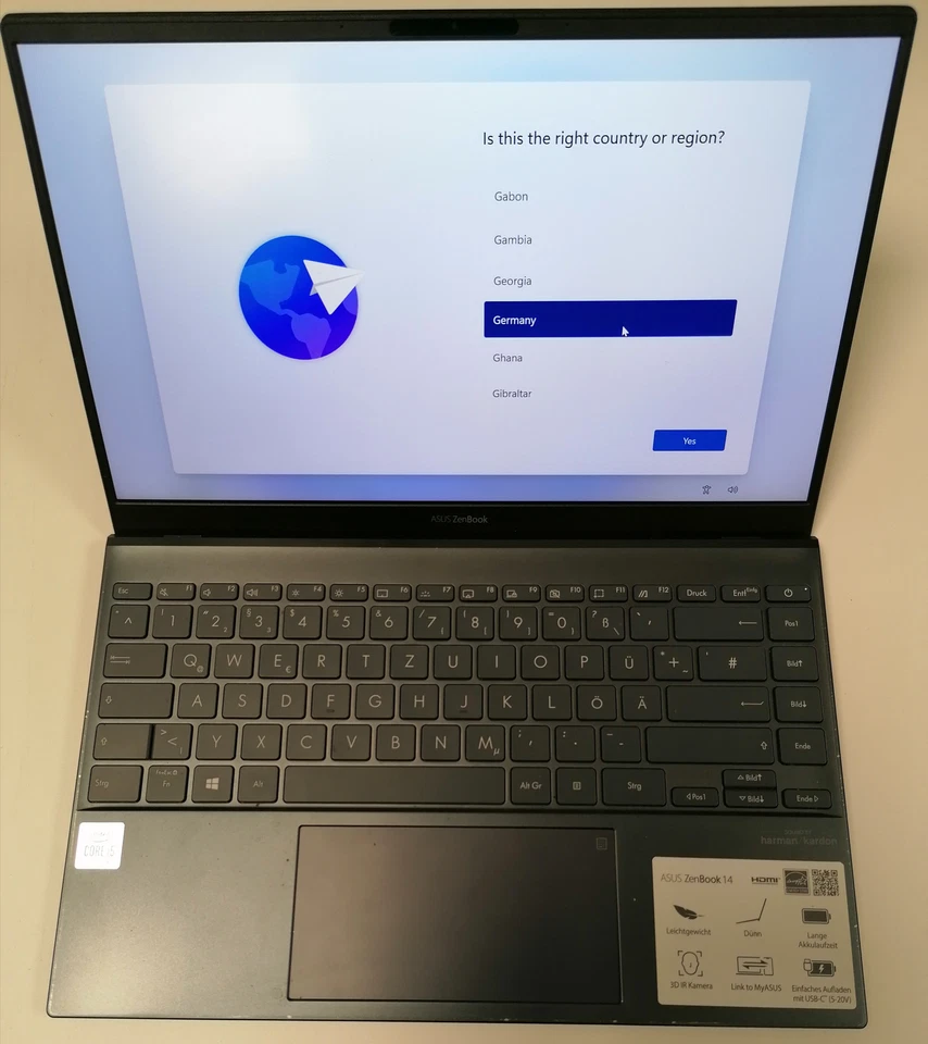 ASUS ZenBook 14 UX425JA-HM020T i5-1035G1 512 Gb Pine Grey Notebook SIEHE TEXT - Bild 1 von 3