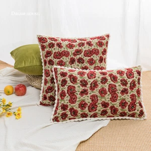 18x18in Vintage Jacquard Fabric Throw Pillow Covers Case Sofa Bed Cushion Cover - Picture 1 of 10