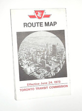Toronto Transit Commission 1973 Route Map Canada Trains Buses