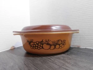 Vintage Pyrex Old Orchard Ovenware 1 1/2 Qt. Oval Casserole Baking-EUC - Picture 1 of 5
