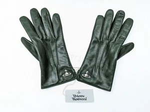 Vivienne Westwood Gloves -BNWT Men's Green Nappa Leather Cashmere Sz: L RRP:£330 - Picture 1 of 10