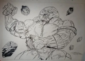Juggernaut artwork on a 8×12 inch sketchbook paper Original Comic book art - Picture 1 of 2