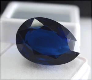 25.05 Ct Lab Created Ceylon VVS Blue Sapphire AA++ Cut Loose Gemstone S761 - Picture 1 of 4