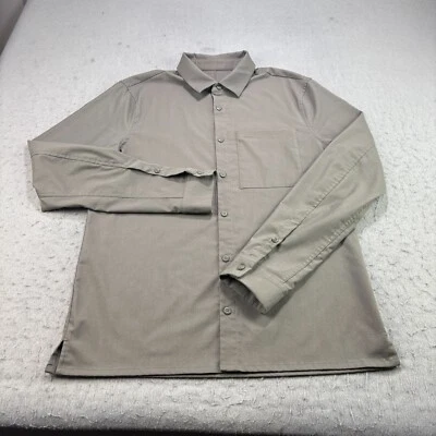 Camisa Lululemon Commission Para Hombre Grande Verde Abotonada Manga Larga Preppy Foto 1 de 4