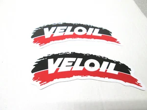3-3/4" X 1-1/4" PR VELOIL SYNTHETICS MOTOR OIL RACING PEEL STICKER VINYL DECALS - Picture 1 of 3