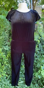 NWT Gap Kids Girls Black Velour Jogger Style Jumpsuit Size XL 12 $68 - Picture 1 of 9