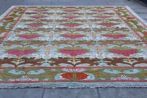 Vintage Traditional Hand Made Turkish Oushak Oriental Wool Blue Carpet 465x340cm - Picture 1 of 22