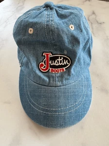 Vintage Justin boots denim hat baby unisex 1-4 year 90’s ones size fits most - Picture 1 of 6