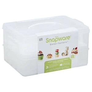 Snapware Snap 'N Stack 2-Layer Cookie, Cake, Cupcake and Brownie Storage Carr... - Picture 1 of 9