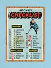 1967-68 TOPPS HOCKEY NHL #66 First Checklist marked (1-66) VG-EX