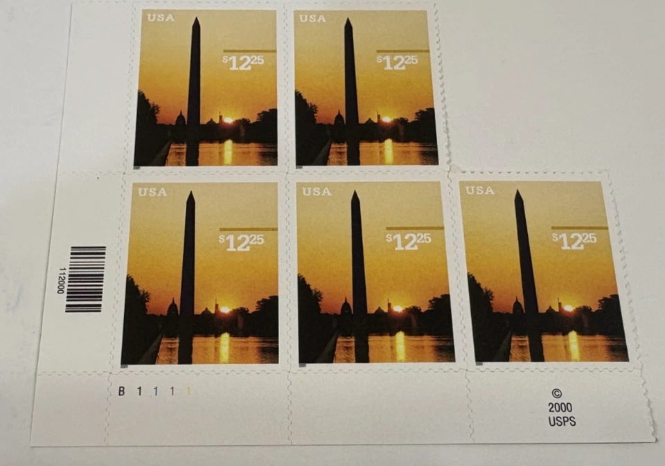 US Scott #3473 Express Mail $12.25 Plate # Block + 1 , MNH, Washington Monument - Image 1 of 1