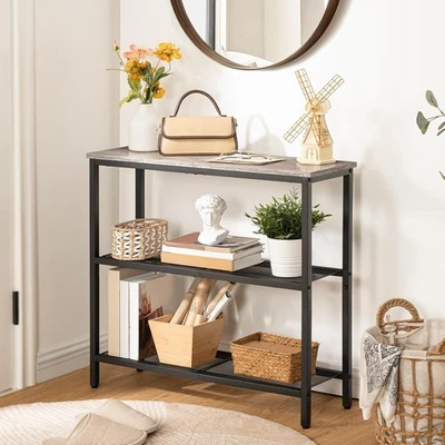 HOOBRO 29.5" Narrow Console Table 3-Tier Entryway Table Sofa Table with Shelves - Image 1 of 4