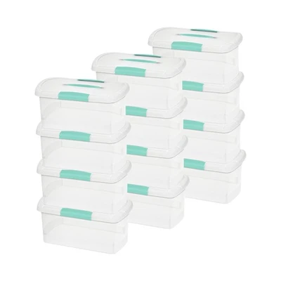 Sterilite 18748606 Medium Nesting ShowOffs Clear File Box w/ Latches  (12 Pack) - Image 1 of 4