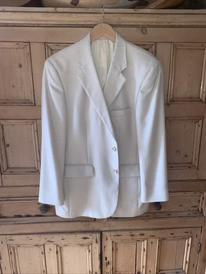 English Sports Shop Bermuda 2 Button Blazer Cream White Silk Wool Linen 42 R - Image 1 of 4