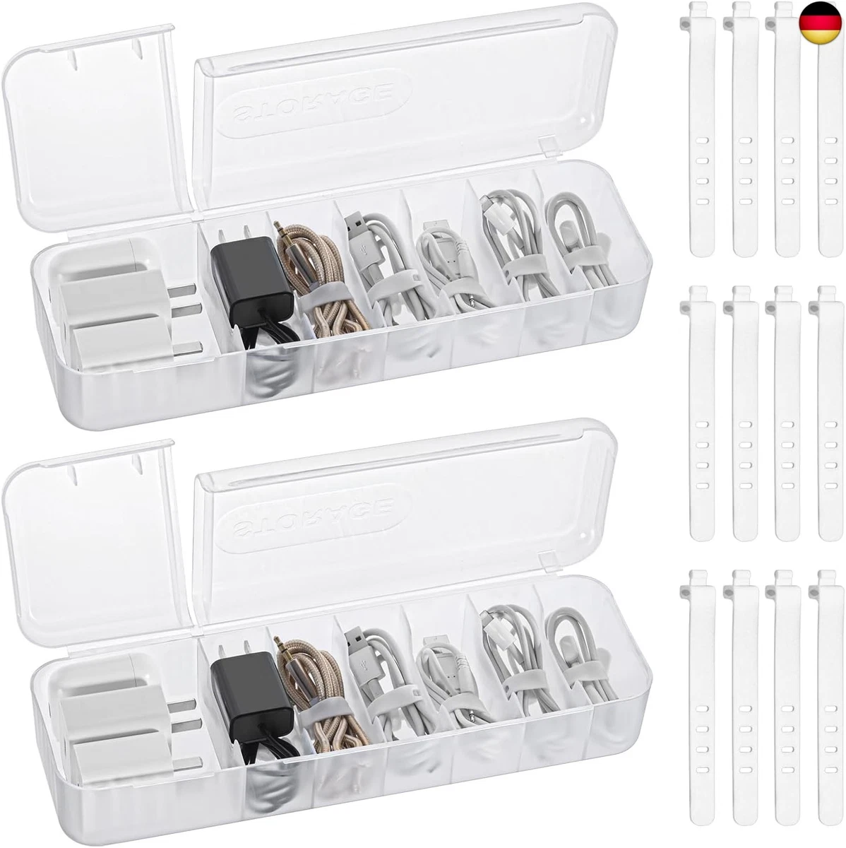 Tatuo Kabel-Organizer-Box Mit Deckel & Kabelbindern – Schwarz, Kunststoff, 26x10x6 Cm – Für Zuhause & Büro