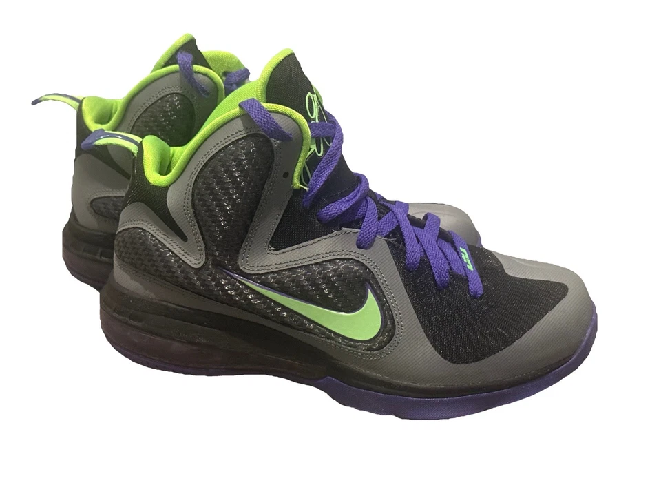 🔥Nike Lebron 9 Black Electric Green & Purple-Youth Sz 6.5Y - Image 1 of 4