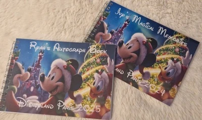 A6 Personalised Mickey Christmas Autograph Book Memory Holiday Disney Inspired