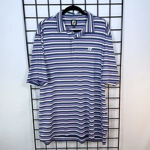 KAPALUA GOLF RESORT FootJoy Performance Polo Shirt Mens XL Blue Purple Striped - Picture 1 of 10