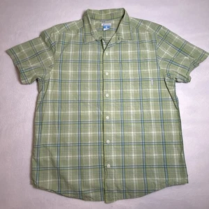 Camisa Columbia Para Hombre Grande Manga Corta Cuadros Verde Botón Bolsillo Frontal - Imagen 1 de 9