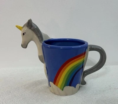 Think Geek 3D Ceramic Unicorn And Rainbow Coffee Mug - Image 1 of 4