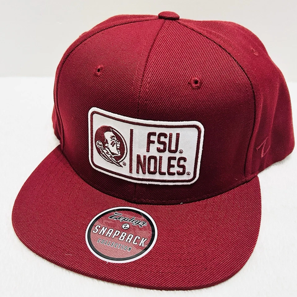 Zephyr Florida State Seminoles Noles Flat Hat Cap Snapback Adjustable Red NCAA - Image 1 of 4