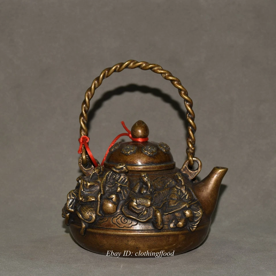 Коллекция чистой меди фиолетовая медь и восемь бессмертных украшений для винного горшка - Изображение 1 из 4