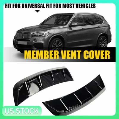 2 PIEZAS Guardabarros Ventilación Lateral Ventilación Aire Cubierta Borde Negro Brillante Universal Decoración Coche Foto 1 de 4