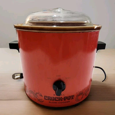 Vintage Rival Crock Pot Slow Cooker Flame Orange 3.5 Quart Model 3100/2 - Image 1 of 4