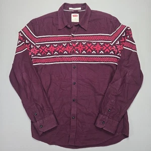 Levi's Aztec Isle Pattern Modern Fit Button Down Shirt Long Sleeve Men's L - Picture 1 of 6