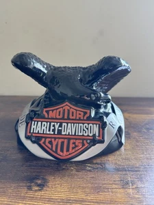 Harley Davidson Money Bank Black Eagle 2003 Large Ceramic “Live To Ride” - Picture 1 of 6
