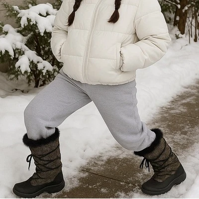 Timberland Women's 8M Tall Black Winter Snow Boots Faux Fur Lined Waterproof - Image 1 of 4