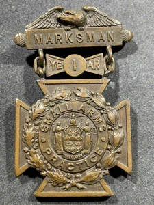 WW1 WWI US Military NY New York National Guard Small Arms Practice Medal TIFFANY - Picture 1 of 3