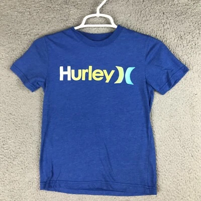 Hurley 男孩短袖圆领蓝色 T 恤 8 码 — 第 1/4 张图片