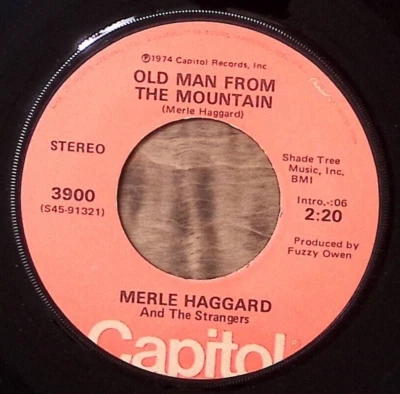 MERLE HAGGARD & THE STRANGERS OLD MAN FROM THE MOUNTAIN/HOLDING...VINYL 45 59-28 - Image 1 of 3