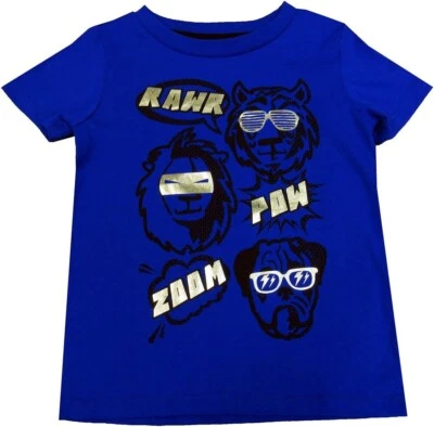 Epic Threads Boys' Big Cat dog Graphic-Print T-Shirt Blue  5 (41-44" 37-42lbs) - Image 1 of 3