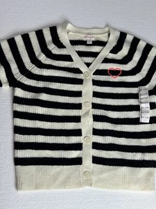 Cat & Jack Girls Sweater, Black And White, Size XL (14) - Picture 1 of 9