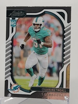 2022 PANINI ABSOLUTE CHANNING TINDALL ROOKIE BASE FOOTBALL CARD MIAMI DOLPHINS  - Image 1 of 2