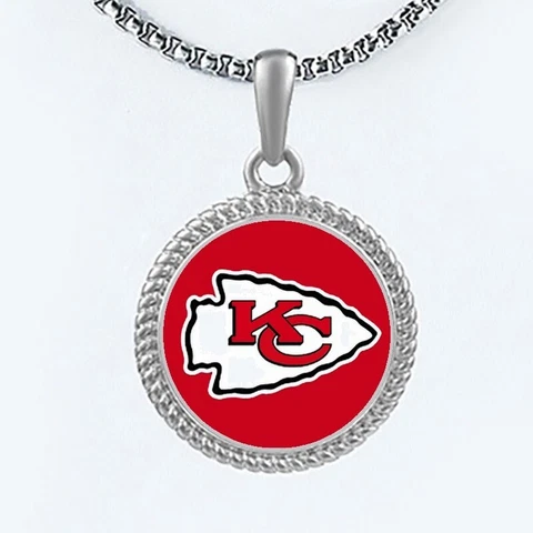 Kansas City Chiefs Womens Mens Link Chain Pendant Necklace w Gift Pkg D22 Cover