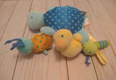 Kids 2 2003 Turtle Duck Dragonfly Plush Baby Toy Division By Carter's  - Image 1 of 4